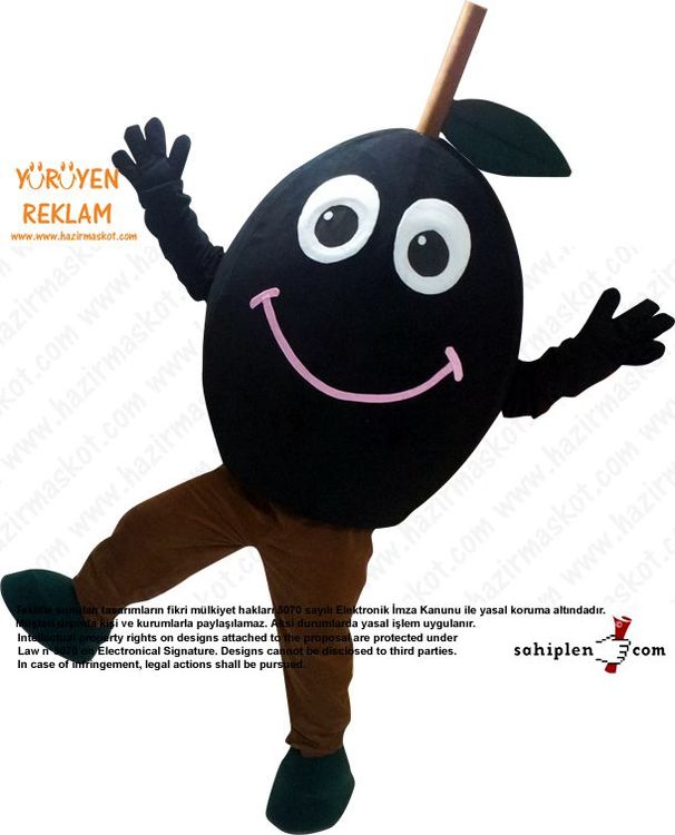 Zeytin maskot kostümü / Ezel zeytincilik maskot kostümü