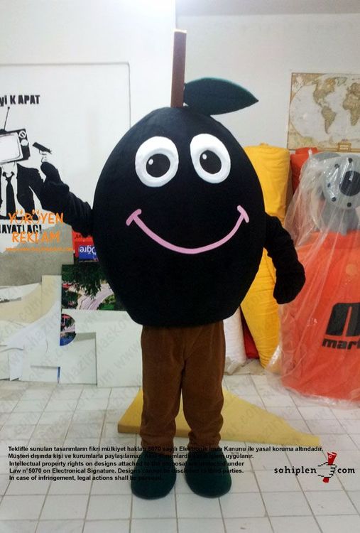 Zeytin maskot kostümü / Ezel zeytincilik maskot kostümü