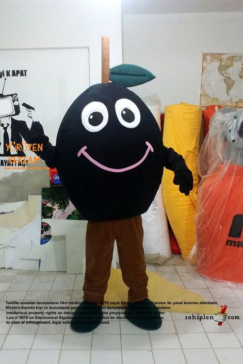 Zeytin maskot kostümü / Ezel zeytincilik maskot kostümü