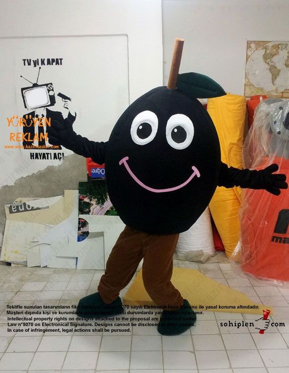 Zeytin maskot kostümü / Ezel zeytincilik maskot kostümü