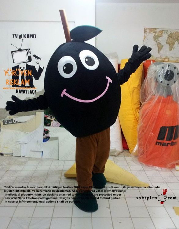Zeytin maskot kostümü / Ezel zeytincilik maskot kostümü