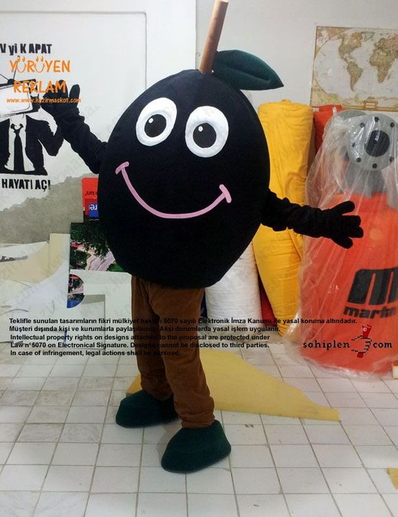 Zeytin maskot kostümü / Ezel zeytincilik maskot kostümü