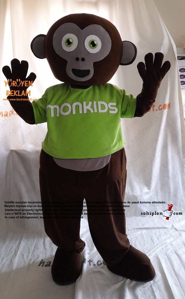 Monkinds Maymun Maskot Kostümü İsveç/ Monkinds Monkey Mascot Costume - Sweden maskot kostümü