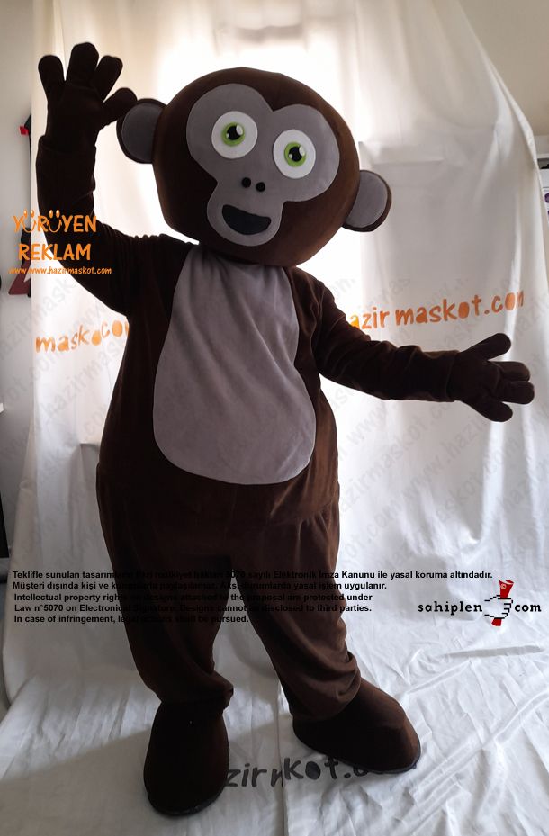 Monkinds Maymun Maskot Kostümü İsveç/ Monkinds Monkey Mascot Costume - Sweden maskot kostümü