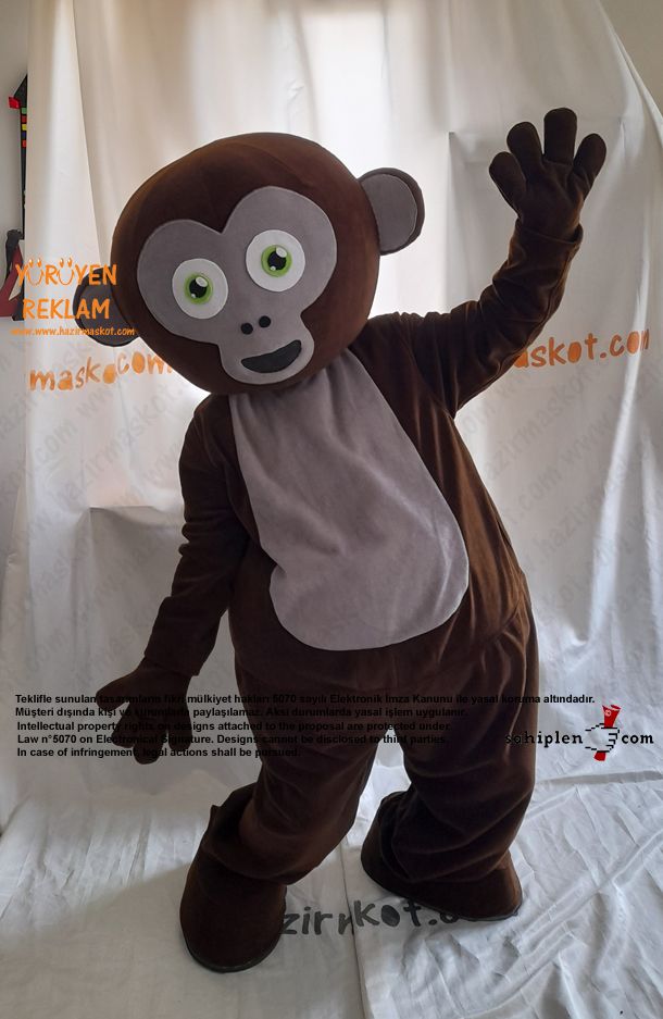 Monkinds Maymun Maskot Kostümü İsveç/ Monkinds Monkey Mascot Costume - Sweden maskot kostümü