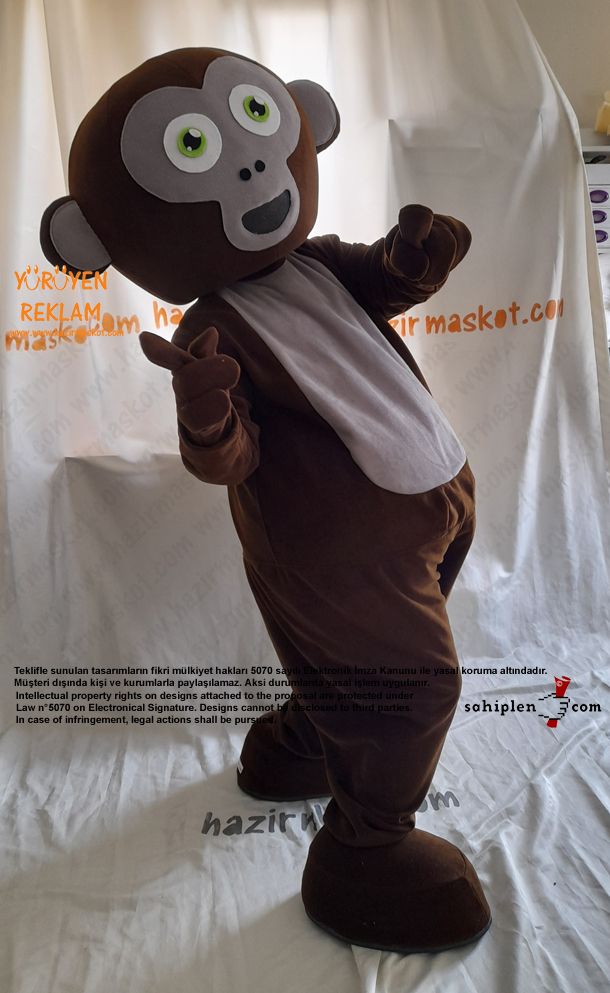 Monkinds Maymun Maskot Kostümü İsveç/ Monkinds Monkey Mascot Costume - Sweden maskot kostümü