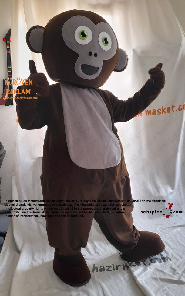 Monkinds Maymun Maskot Kostümü İsveç/ Monkinds Monkey Mascot Costume - Sweden maskot kostümü