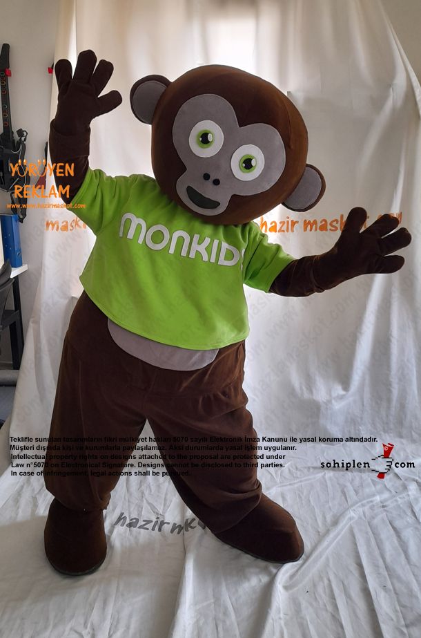 Monkinds Maymun Maskot Kostümü İsveç/ Monkinds Monkey Mascot Costume - Sweden maskot kostümü