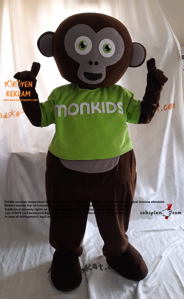 Monkinds Maymun Maskot Kostümü İsveç/ Monkinds Monkey Mascot Costume - Sweden maskot kostümü