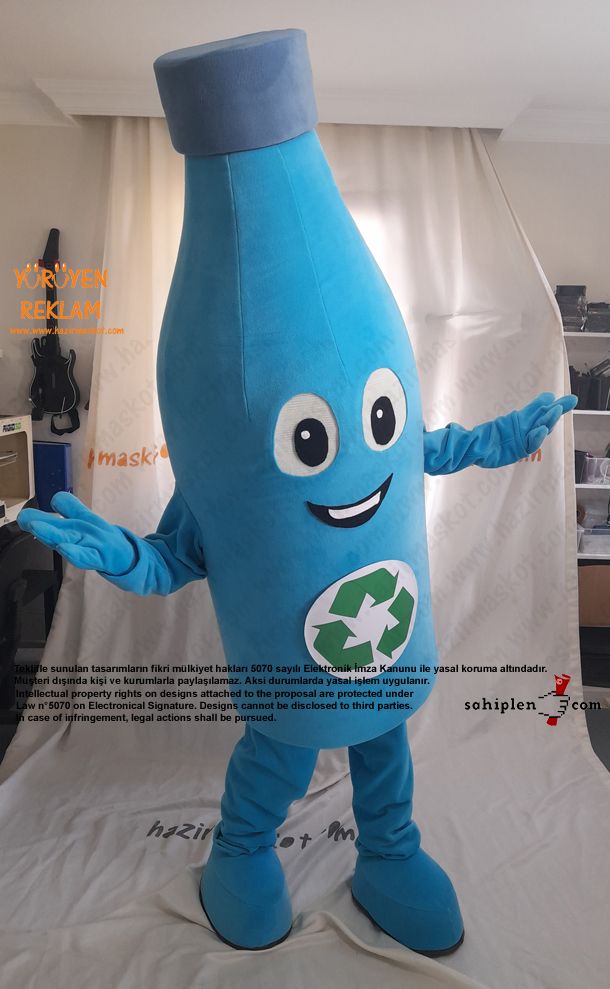 Pet Şişe Maskot Kostümü / Konya Geri Dönüşüm maskot kostümü
