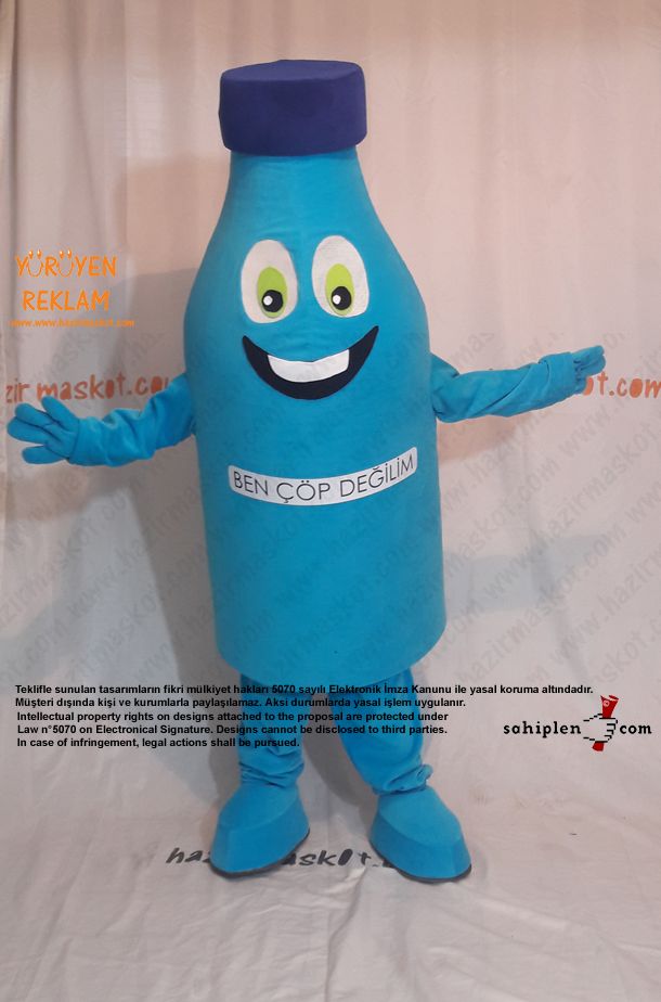 Pet Şişe Maskot kostümü  Geridönüşüm maskot kostümü
