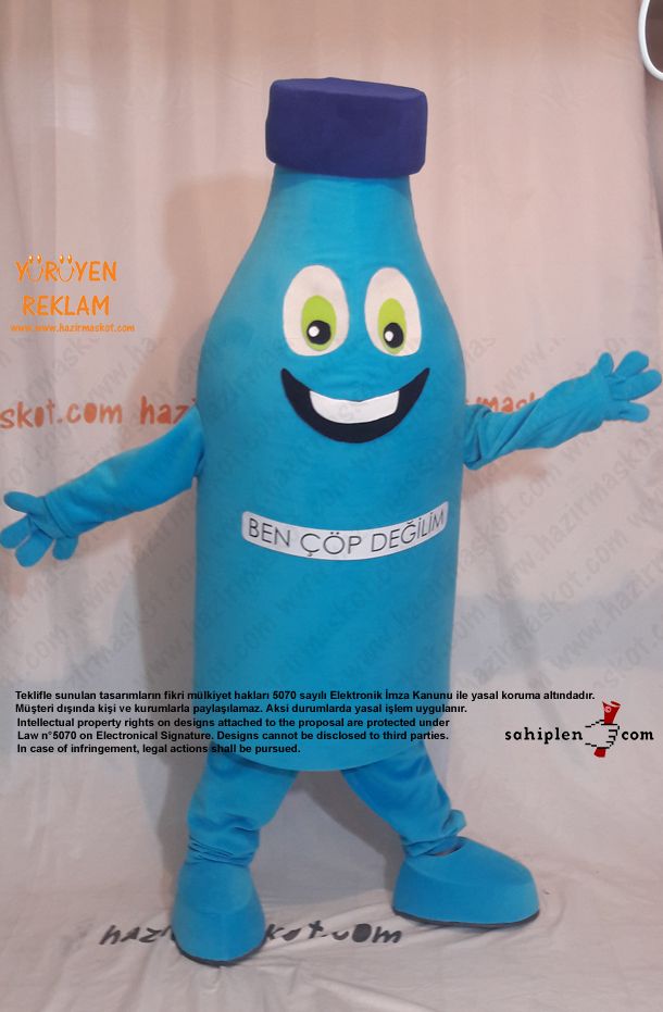 Pet Şişe Maskot kostümü  Geridönüşüm maskot kostümü