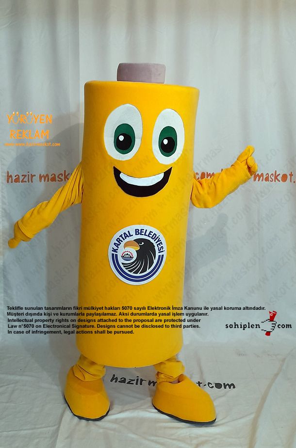 Pil Maskot Kostümü / Kartal Belediyesi maskot kostümü