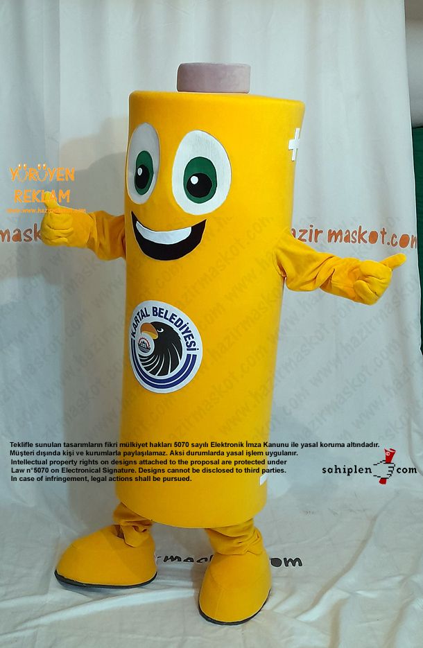 Pil Maskot Kostümü / Kartal Belediyesi maskot kostümü