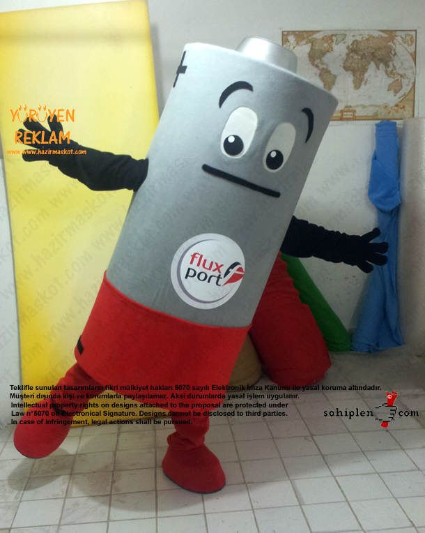 Bitik pil maskot kostümü / Almanya Fluxport maskot kostümü