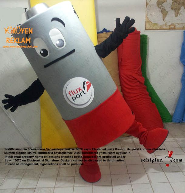 Bitik pil maskot kostümü / Almanya Fluxport maskot kostümü