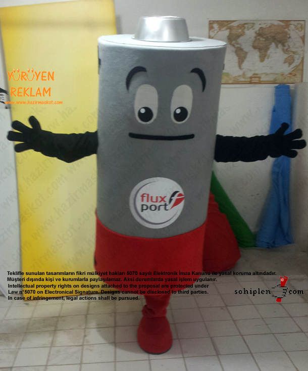 Bitik pil maskot kostümü / Almanya Fluxport maskot kostümü