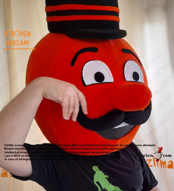 Portakal Kafa Maskot Kostümü maskot kostümü