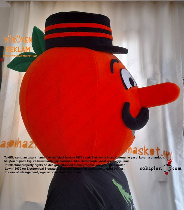 Portakal Kafa Maskot Kostümü maskot kostümü