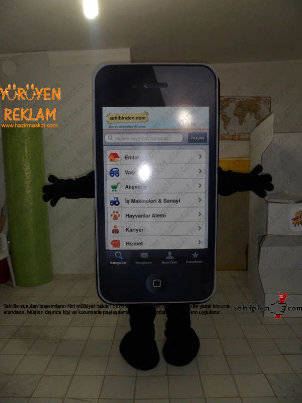 iPhone telefon maskot kostümü / Sahibinden.com maskot kostümü