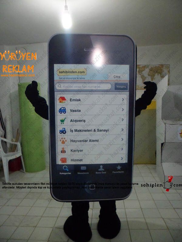 iPhone telefon maskot kostümü / Sahibinden.com maskot kostümü