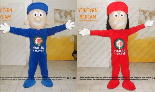 1 Mayıs İşçi Maskotu / HAK-İŞ maskot kostümü
