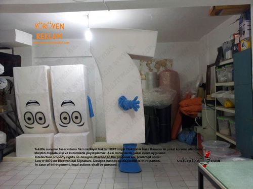 7 rakamı maskot kostümü / Volkswagen Almanya maskot kostümü