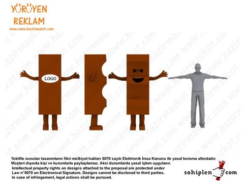 Çikolata Kinder Maskot Kostümü maskot kostümü