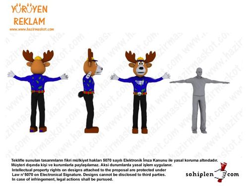 Geyik maskot kostümü maskot kostümü