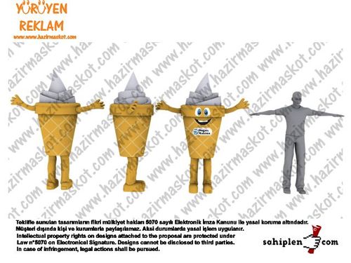 Dondurma Maskotu maskot kostümü