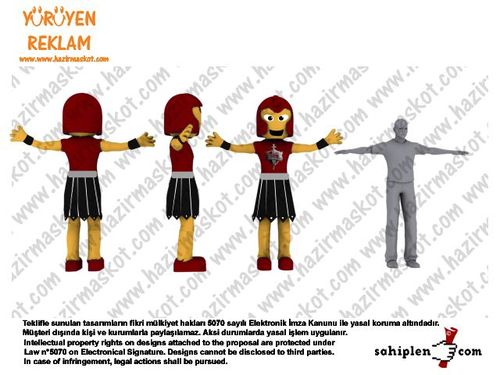 Gladiator School Mascot Costume / Gladyatör Maskot maskot kostümü