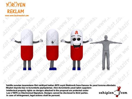 Kapsül İlaç Maskotu maskot kostümü