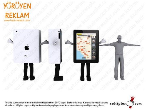 iPad maskot kostümü maskot kostümü