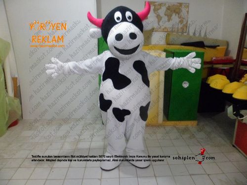 İnek maskot kostümü maskot kostümü