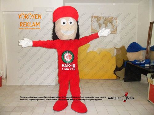 1 Mayıs İşçi Maskotu / HAK-İŞ maskot kostümü