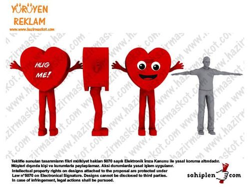 Kalp Maskotu / f2f/ Vodafone maskot kostümü