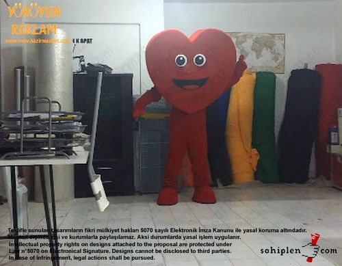Kalp Maskotu / Uşak / Ajans Saha maskot kostümü