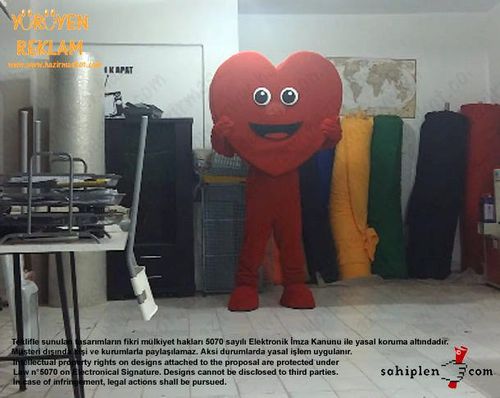 Kalp Maskotu / Uşak / Ajans Saha maskot kostümü
