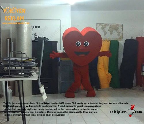 Kalp Maskotu / Uşak / Ajans Saha maskot kostümü
