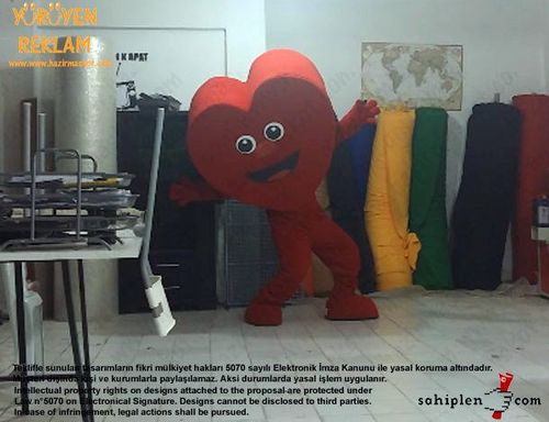 Kalp Maskotu / Uşak / Ajans Saha maskot kostümü