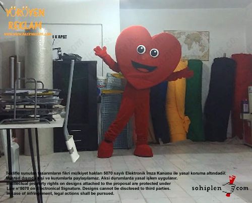 Kalp Maskotu / Uşak / Ajans Saha maskot kostümü