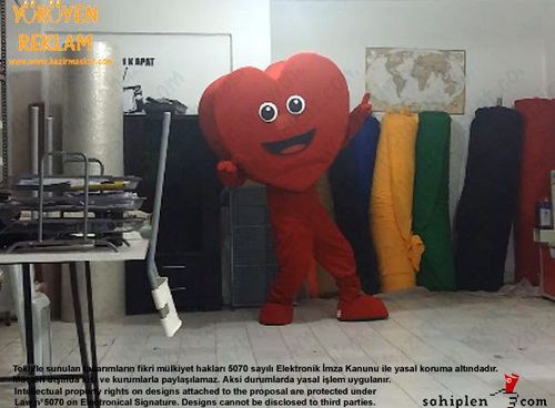 Kalp Maskotu / Uşak / Ajans Saha maskot kostümü