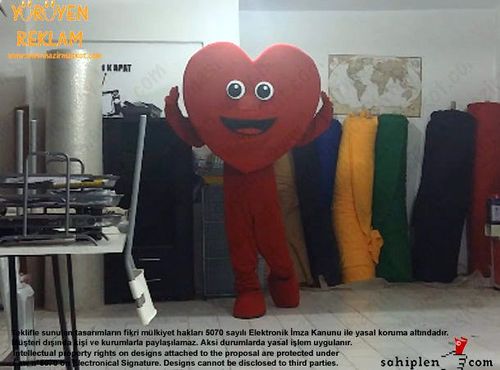 Kalp Maskotu / Uşak / Ajans Saha maskot kostümü