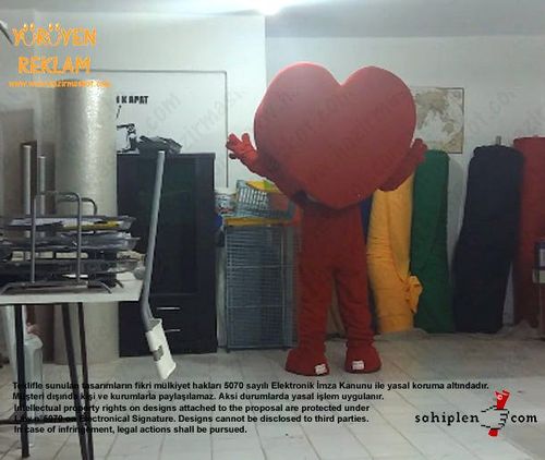 Kalp Maskotu / Uşak / Ajans Saha maskot kostümü