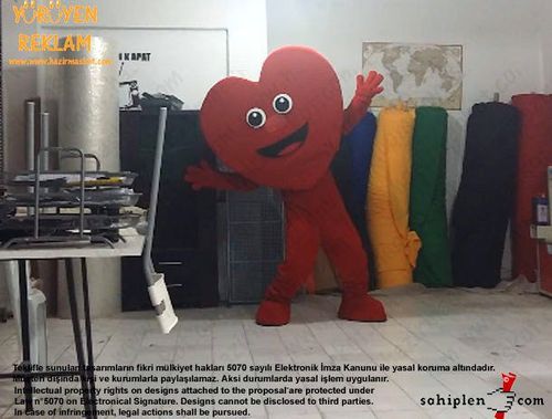 Kalp Maskotu / Uşak / Ajans Saha maskot kostümü