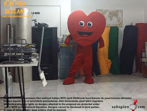 Kalp Maskotu / Uşak / Ajans Saha maskot kostümü