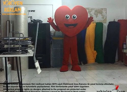 Kalp Maskotu / Uşak / Ajans Saha maskot kostümü