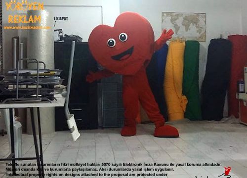 Kalp Maskotu / Uşak / Ajans Saha maskot kostümü