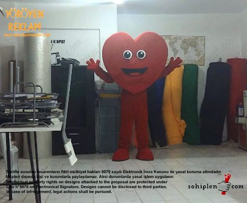 Kalp Maskotu / Uşak / Ajans Saha maskot kostümü
