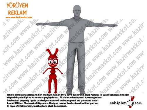 Karınca kuklası  / Kırmızı Karınca maskot kostümü